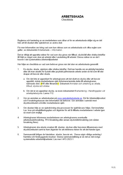 arbetsskada handels