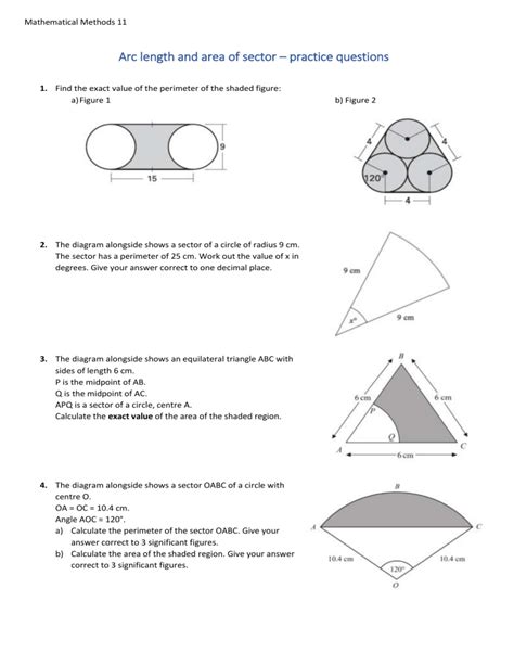 Arc Length Practice Problems