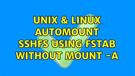 arch linux automount sshfs
