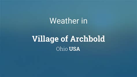 archbold ohio weather