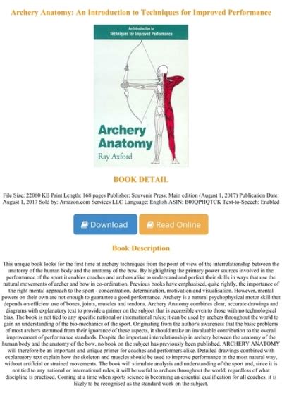 Read Online Archery Anatomy An Introduction To Techniques For Improved Performance Paperback 