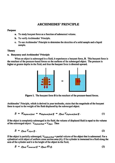 Archimedes Principle Problems And Solutions