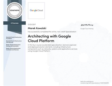 Architecting With Google Cloud Platform Coursera