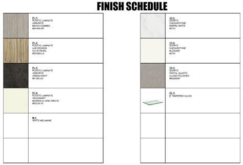 Architectural Finish Schedule