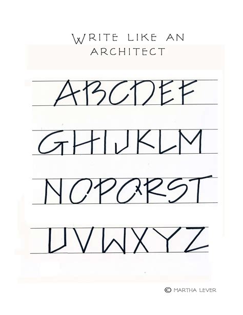 Architectural Lettering Worksheet