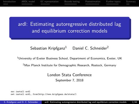 ardl: Estimating autoregressive distributed lag and equilibrium