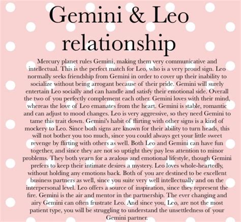 are gemini woman and leo man compatible