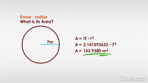 Area And Diameter Of A Circle