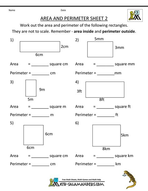Area And Perimeter Math Worksheets Area Perimeter Worksheet - Area Perimeter Worksheet