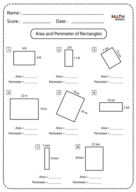 Area And Perimeter Of Rectangles Worksheets Solutions Examples Rectangle Area And Perimeter Worksheet - Rectangle Area And Perimeter Worksheet