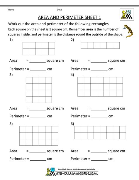 Area And Perimeter Worksheets Grade 3 First Grade Math Worksheet Area - First Grade Math Worksheet Area