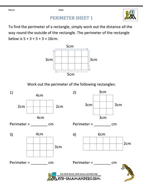 Area And Perimeter Worksheets Third Grade Math Worksheets Rectangle Perimeter Worksheet Grade 8 - Rectangle Perimeter Worksheet Grade 8