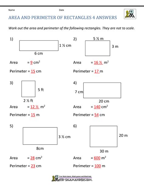 Area And Perimeters Of Rectangles Worksheets K5 Learning Perimeter Worksheets Grade 3 - Perimeter Worksheets Grade 3