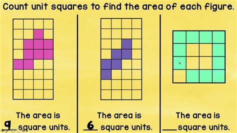 Area By Counting Square Units Area Worksheets Math Area Practice Worksheet - Area Practice Worksheet