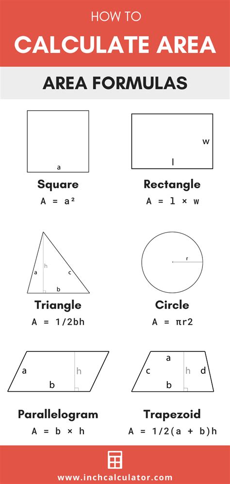 Area Calculator 16 Popular Shapes Area With Fractions - Area With Fractions