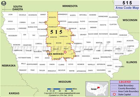 area code 515 iowa