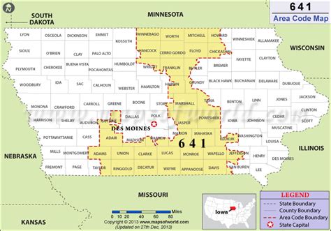 area code 641 iowa