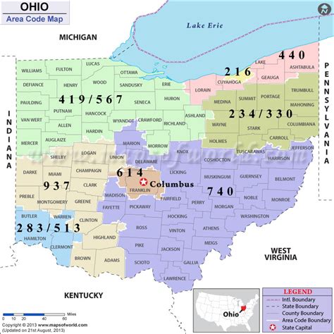 area code for ohio america