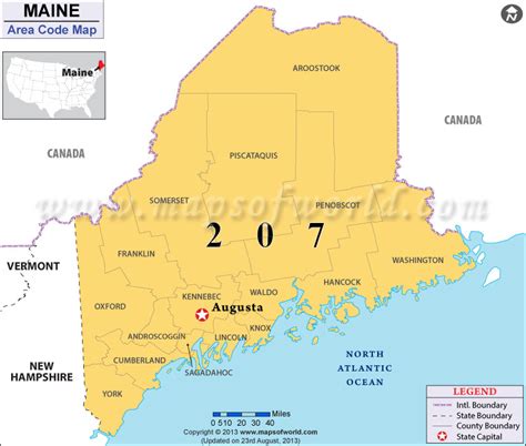 area code maine usa