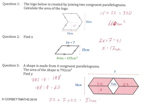 Area Of A Parallelogram Answers Corbettmaths Primary Area Of Parallelogram Worksheet Answers - Area Of Parallelogram Worksheet Answers