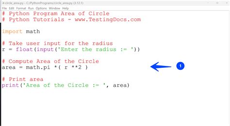 Area Of Circle In Python