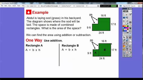 Area Of Combined Rectangles Lesson 13 3 Youtube Area Of Combined Rectangles 4th Grade - Area Of Combined Rectangles 4th Grade