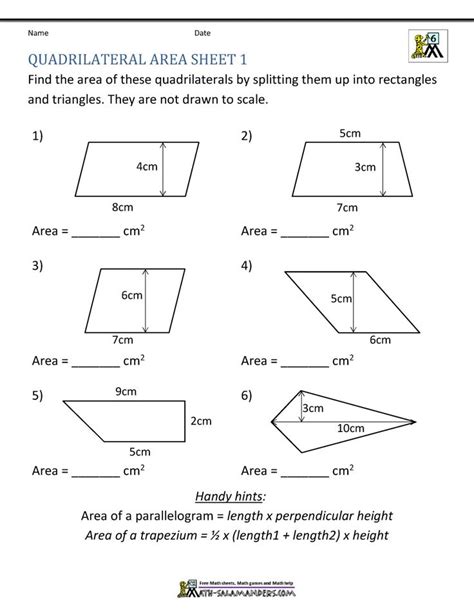 Area Of Parallelograms Worksheets Math Worksheets 4 Kids Area Practice Worksheet - Area Practice Worksheet