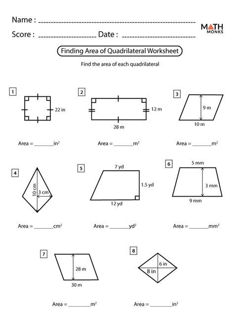 Area Of Quadrilaterals Worksheet Gcse Maths Free Quadrilaterals Worksheet Answers - Quadrilaterals Worksheet Answers