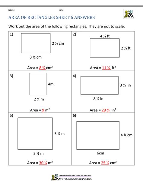 Area Of Rectangle Worksheets Math Salamanders Area Worksheet 4th Grade - Area Worksheet 4th Grade