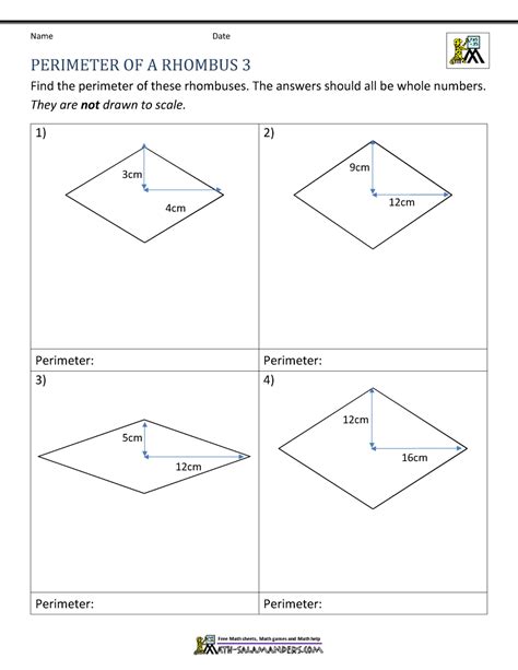 Area Of Rhombus Worksheets Math Worksheets 4 Kids Area Of A Rhombus Worksheet - Area Of A Rhombus Worksheet