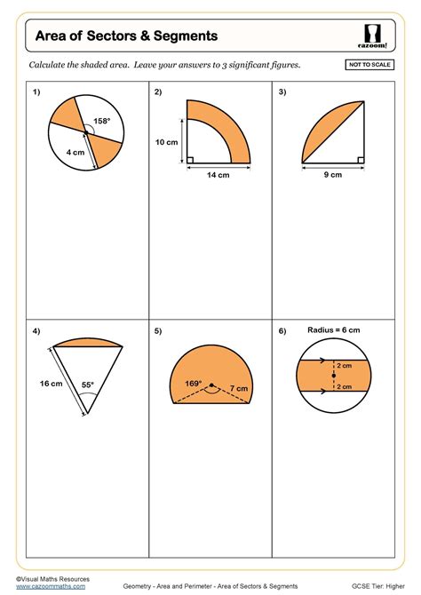 Area Of Sectors And Segments Worksheets Sector Area And Arc Length Worksheet - Sector Area And Arc Length Worksheet