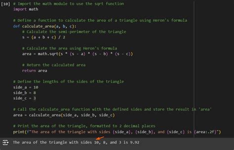 Area Of Triangle In Python