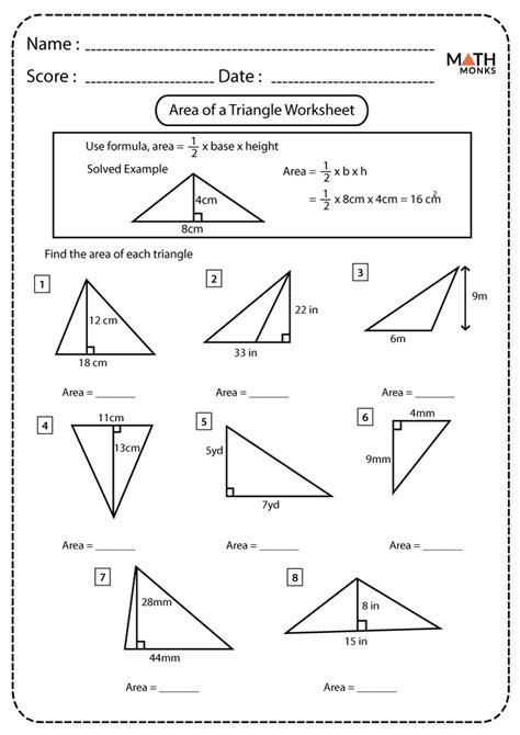 Area Of Triangles Worksheet Pdf Triangle Area And Perimeter Worksheet - Triangle Area And Perimeter Worksheet