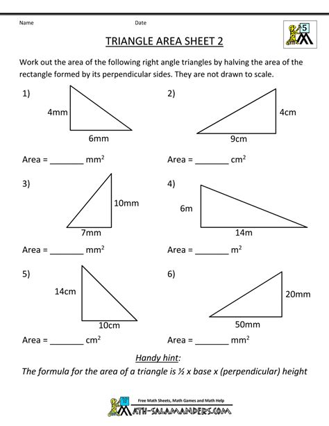 Area Of Triangles Worksheets Math Worksheets 4 Kids Triangles Math Worksheets - Triangles Math Worksheets