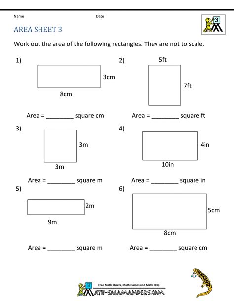 Area Practice Worksheet   Area Worksheets 3rd Grade Printable Pdfs For Free - Area Practice Worksheet