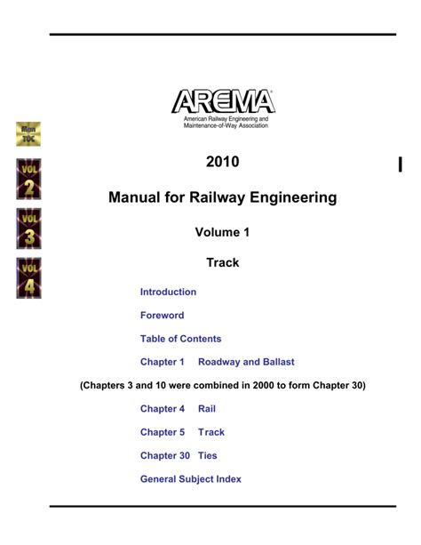 Download Arema Manual For Railway Engineering Chapter 1 