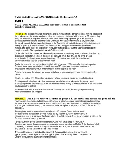 Arena Simulation Contest Problems Solutions
