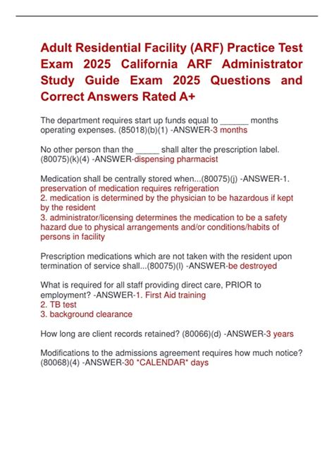 arf practice exam