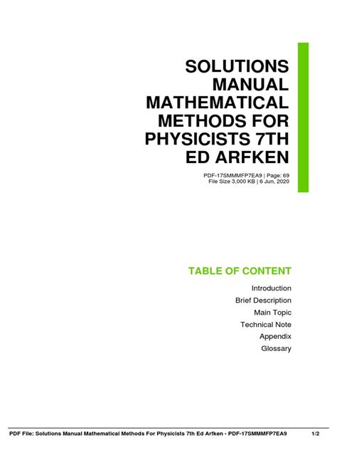 Arfken 7th Edition Solutions
