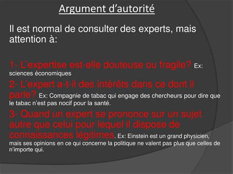 Argument D Autorité