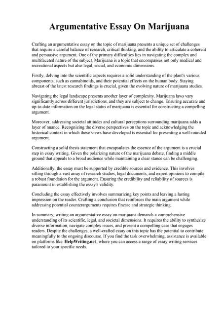 Download Argument Papers On Marijuana 