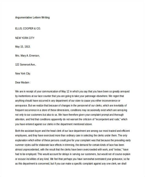 Argumentative Business Letter Format