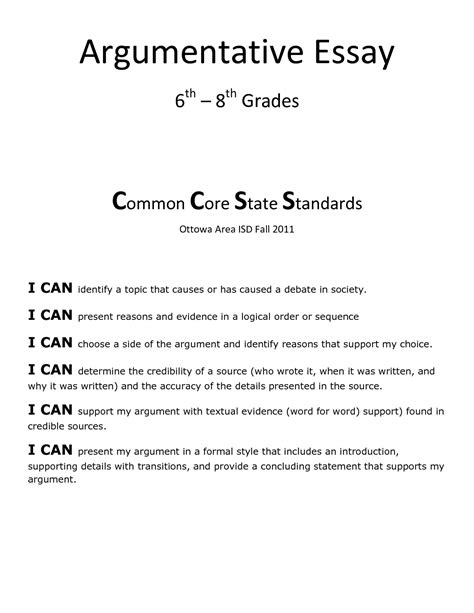 Argumentative Essay 6th Grade   Best Argumentative Essay Topics For Sixth Grade Students - Argumentative Essay 6th Grade