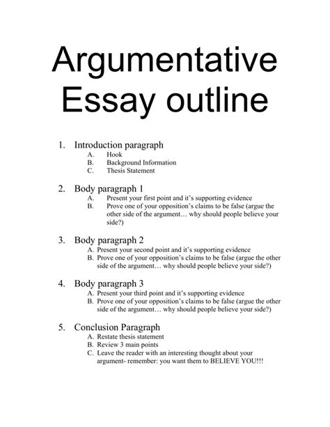 Argumentative Paper Structure