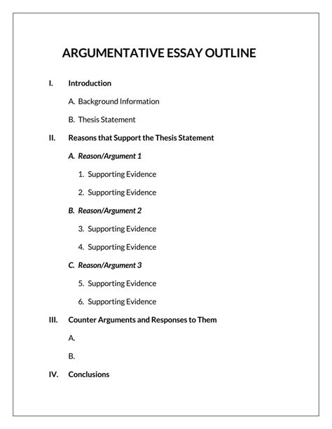 Download Argumentative Paper Outline 