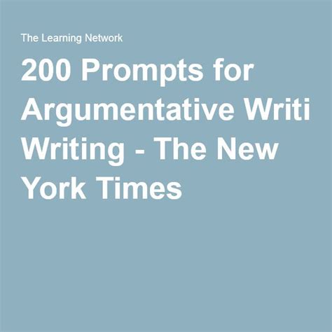 Read Argumentative Writing Topics The The New York Times 