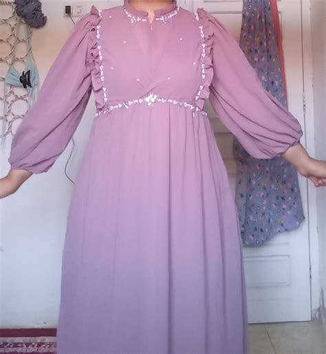 Ariana Dress Warna Taro Fesyen Wanita Muslim Fashion Baju Warna Taro - Baju Warna Taro