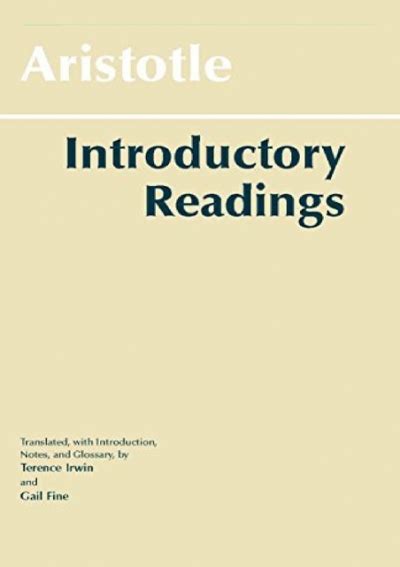 Download Aristotle Introductory Readings Hackett Classics 