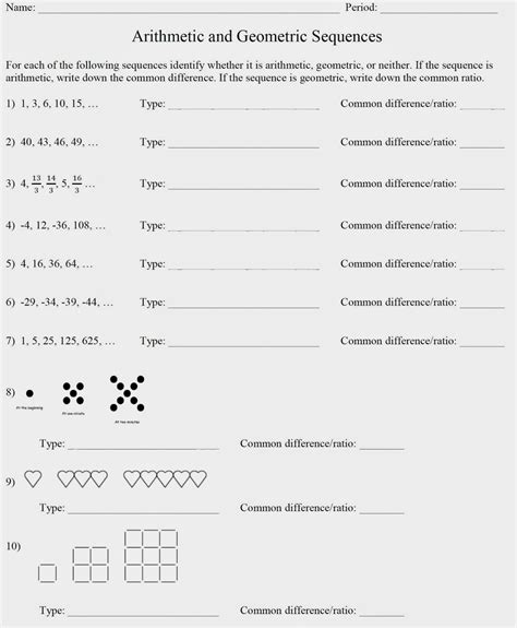 Arithmetic And Geometric Sequences Worksheet Arithmetic Geometric Sequence Worksheet - Arithmetic Geometric Sequence Worksheet