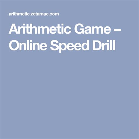 Arithmetic Game Online Speed Drill Old Fast Math - Old Fast Math